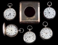 Five silver pocket watches: Rotherham & Co, London,