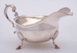 An Elizabeth II silver gravy boat, maker C.J.