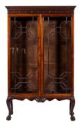 An Edwardian mahogany display cabinet in the Georgian manner:,