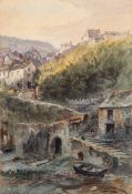 Alfred Leyman [1856-1933]- Clovelly views,:- two both signed watercolours, each 36 x 53cm.