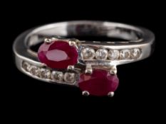 A ruby and diamond ring,