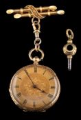 A 18 carat gold open face pocket watch,