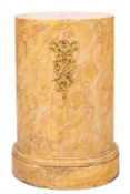 An Italian scagliola and gilt bronze mounted pedestal, last quarter 19th century,