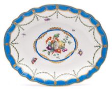 A pair of Chelsea-Derby dessert dishes: of lobed oval form,