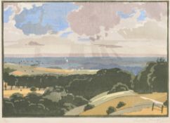 * Edward Loxton Knight [1905-1993]- The Vale of Pewsey,:- woodcut,