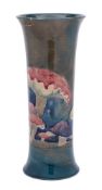 A William Moorcroft 'Claremont' vase: of waisted cylindrical form,
