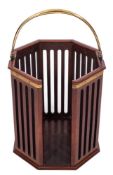 A George III mahogany plate bucket, early 19th century,: of octagonal section with one open side,