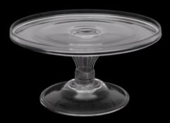 An 18th century glass circular tazza: with galleried rim,