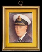 Eva O'Connell [19/20th Century]- A miniature portrait of Edward Prince of Wales, circa 1935,