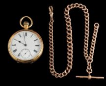 A late Victorian 18 carat gold open face pocket watch,