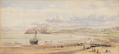 Samuel Phillips Jackson [1830-1904]- Breton beach scene, low tide, 3rd August 1864,:- signed,