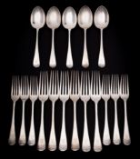 A George V silver part Old English pattern part flatware service, maker Gladwin Ltd, Sheffield,