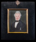 English School late 19th Century- A miniature portrait of a gentleman,