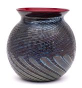 Heikki Orvola for Nuutajarvi Notsjo a cased glass vase: of globular form with flaring rim,