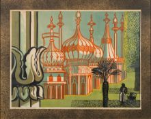 * Edward Bawden [1903-1989]- The Royal Pavillion,:- linocut, artist's proof numbered 22/40, signed,