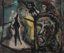 * Peter Darach [b.1940]- Figures,:- oil on board, 32 x 39.