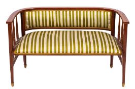An Austrian mahogany and inlaid salon suite: comprising a two seat settee and a pair of matching