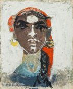 * Margo Veillon [1907-2003]- Nubian Portrait,:- signed and dated 1962 mixed media, 42 x 34cm.