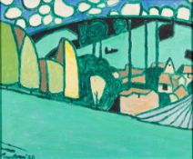 * Julian Trevelyan [1910-1988]- Summer landscape with lavender field,