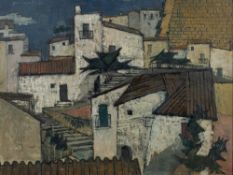* John Copnall [1928-2007]- Mediterranean view across the rooftops,