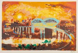 * John Piper [1903-1992]- Saltash Bridge,:- screenprint,