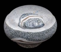*Andrew Potter [Contemporary] a glass sculpture: modelled in the form of a veined pebble set within