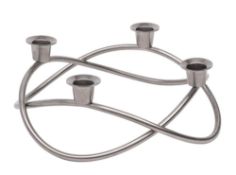 Maria Berntsen for Georg Jensen, a stainless steel wreath candleholder:, stamped Georg Jensen,