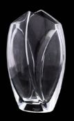 A Baccarat Giverney vase: after a design by Robert Rigot, acid etched mark, 23cm high.