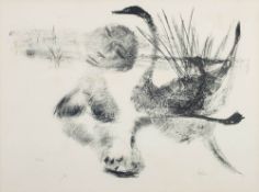 * Sidney Nolan [1917-1992]- Leda and The Swan,:- Leda Suite lithograph,