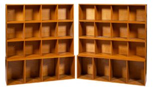 A group of Unix light oak modular shelf units by the Phoenix Gallery, St Martin's Lane,