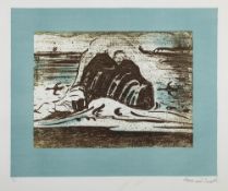 * Bernard Leach [1887-1979]- Cornish Coast Tile,:-photo-lithograph,