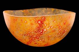 A large Kosta Boda Dino bowl and vase: after a design by Kjell Engman,