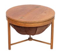 Rolf Rastad [1916-?[ & Adolf Relling [1913-2006] for Rasmus Solberg, an oak circular sewing table,