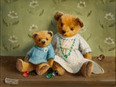 * Deborah Jones [1921-2012]- Teddy bear Mother & Son; Mother & Daughter,:- two,