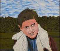 * James Lloyd [1905-1974]- Portrait of a young adult in sheepskin coat,