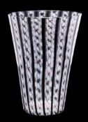 A Venetian glass vase: of expanding cylindrical form,