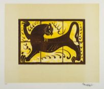 * Bernard Leach [1887-1979]- Lion Tile,:- photo-lithograph,