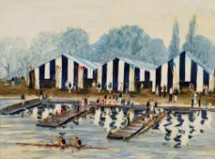 * Michael King [20th Century]- Henley Regatta,:- oil on board, 29 x 39cm.