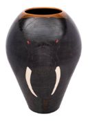 Sally Tuffin for Denis Chinaworks an 'Elephant vase': of oviform and incised with three large