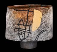 * John Maltby [1936-2021] a stoneware vase: of spade shaped form,