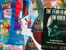 A large collection of late 20th century retailers music and film posters: including Star Wars,