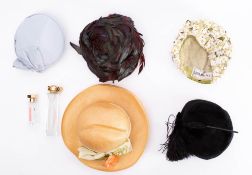 A small collection of mid to late 20th century lady's hats: including a floral decorated hat by