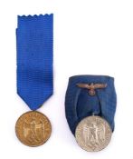 Two Third Reich period Army Long service awards: for four and twelve years service, (2).