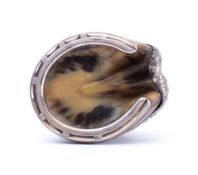 A Victorian silver mounted horse hoof inkwell 'Bantam 1870 to 1885', maker Charles Henry Dumenil,
