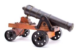 A 10 1/2 inch barrel scale model of a 12 pdr cannon on depression carriage: the five stage barrel