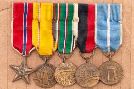 A group of five American miniature medals: includes WWII Bronze Star,