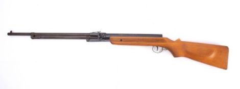 A Hungarian Relum Model 322 .22 calibre air rifle: serial number 15754, on beech semi-pistol stock.