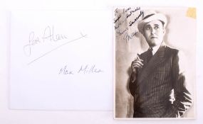 Max Miller (1894-1963) A signed photograph: together with a collection of various signed publicity