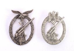 Two Reproduction German Army Flack/Anti-Aircraft badges: (2) * Notes Militaria artefacts are