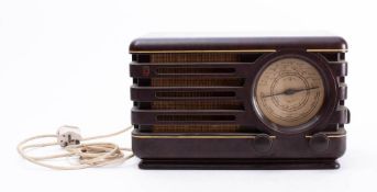 A Strand Model 10B Brown Bakelite radio: (poor condition) together with a Philips Type 371A/15